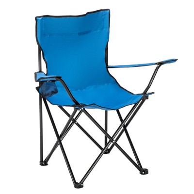 VisioGear Folding Camp Chair, Portable Foldable Camping Chair with Cup Holder for Camping, Fishing, Blue, 31.8"*19.7"*31"
