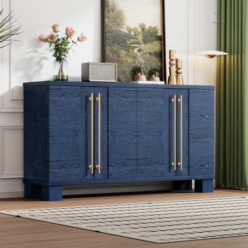 NicBex Buffet Cabinet with Storage Wood Traditional Style Sideboard Cabinet with Adjustable Shelves and Gold Handles for Living Room - image 1 of 4