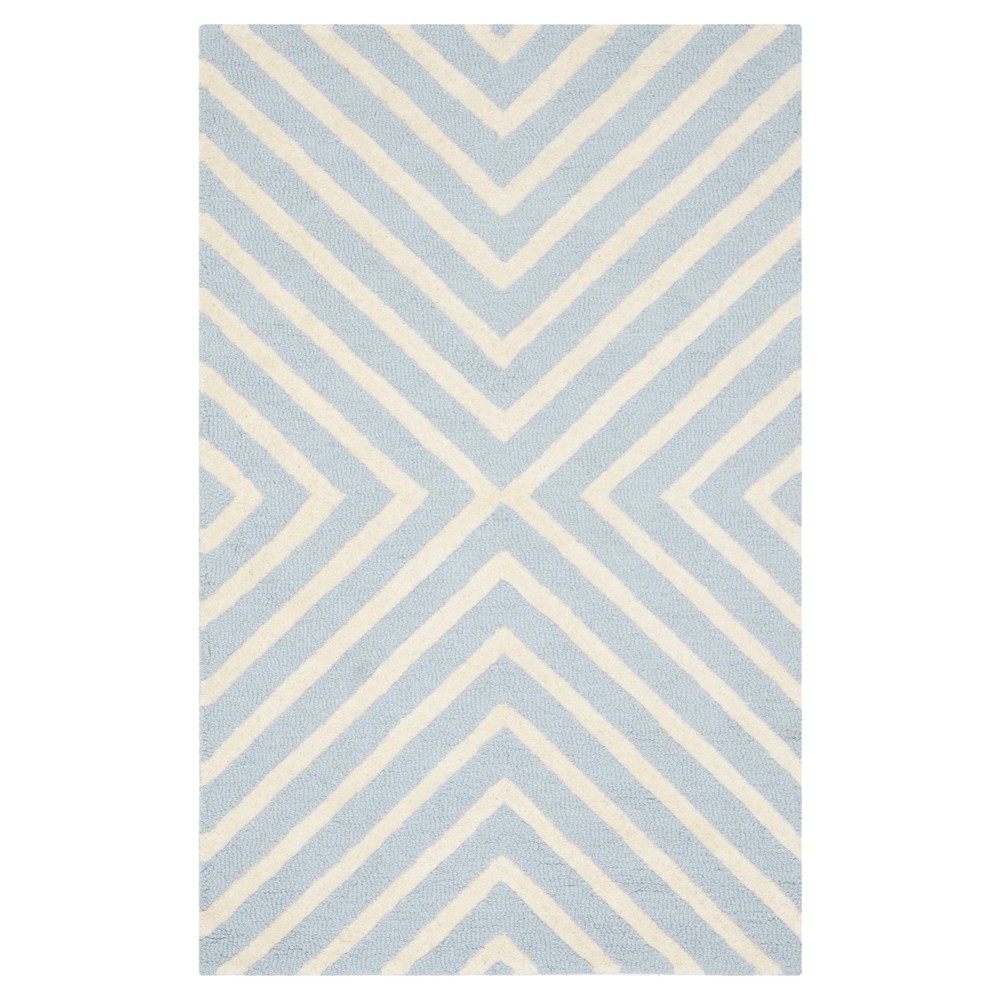 3'x5' Color Block Accent Rug Light Blue/Ivory - Safavieh