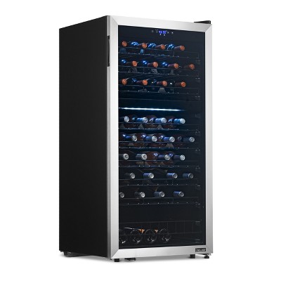 NewAir Freestanding 76 Bottle Dual Zone Compressor Wine Fridge with Low-Vibration Ultra-Quiet Inverter Compressor, Adjustable Racks and Exterior Digital Thermostat