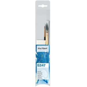da Vinci PETIT GRIS PUR & HARBIN KOLINSKY Wash and Detail Paint Brush Set, Natural Fibers, Watercolor, Assorted, 2 Brush Set with Soap - 1 of 3