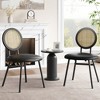 Dining Chairs Set of 2, Rattan Kitchen Chairs with Thicken Upholstered, Modern Dining Room Chairs Set of 2, Space Saving Dining Chairs - 2 of 4