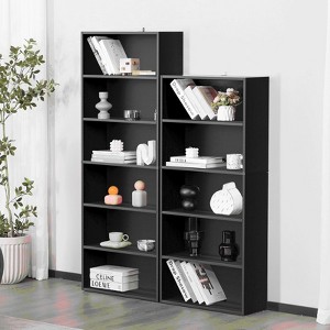 MAYEERTY 5 Tiers Bookshelf, Modern Open Bookshelf, Storage Rack Shelves in Living Room/Home/Office, Black - 1 of 4