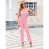 WhizMax Women 2024 Summer Jumpsuit One Shoulder Hollow Out Stretch Wide Leg Jumpsuit Cutout Sleeveless Romper Outfits for Vacation - 3 of 4