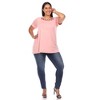 Plus Size Crisscross Neck Short Sleeve Top - White Mark - 4 of 4