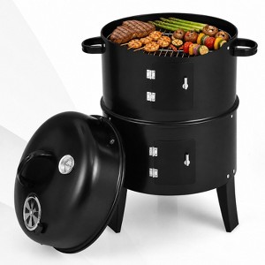 Charcoal Grills 3-in-1 Smoker Grill Combo with Built-In
