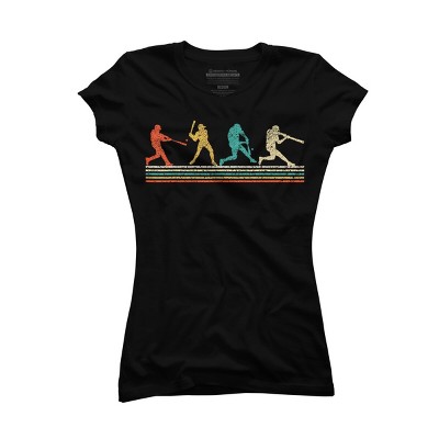 Junior's Design By Humans Vintage Distressed Baseball Swing By LuckyCharm99 T-Shirt