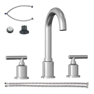 8 Inch Widespread Bathroom Faucet with Pop-Up Drain,3-Hole Bathroom Sink Faucet,High-Arc Design 360°Swivel Spout,Solid Construction，for Bathroom - 1 of 4