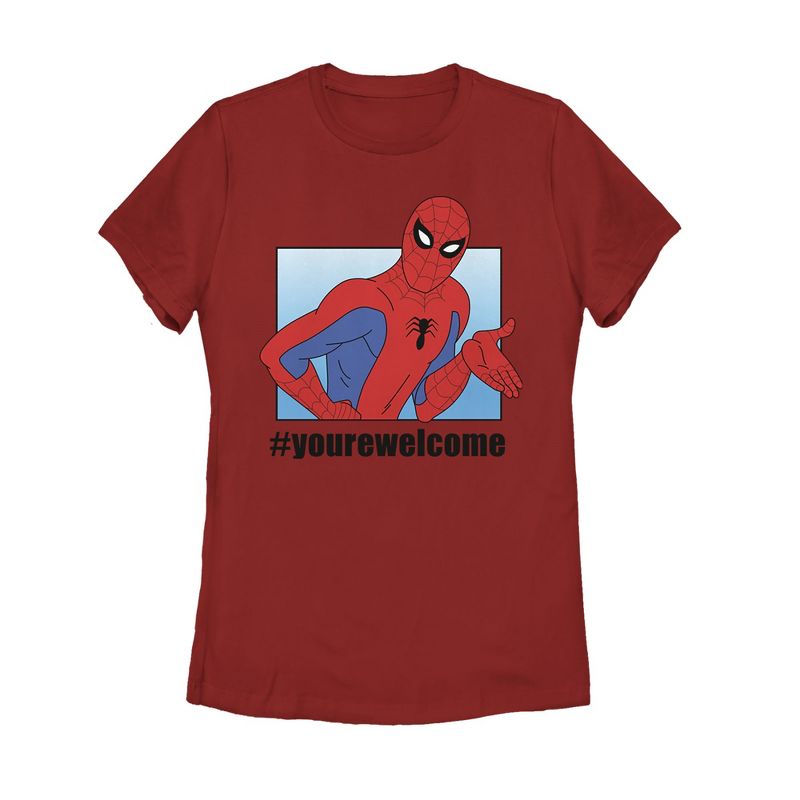 Women's Marvel Spider-Man #yourewelcome T-Shirt, 1 of 4