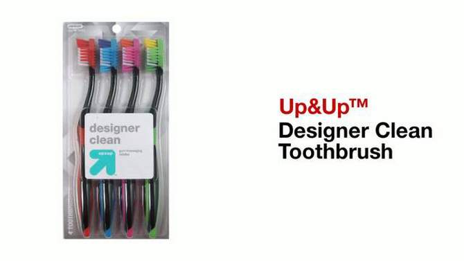 Designer Clean Toothbrush - 4ct - Medium  - up &#38; up&#8482;, 2 of 9, play video
