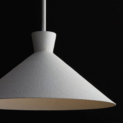 Textured White Modern Cone Pendant Light
