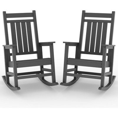 All Weather Resistant Rocking Chairs, Oversized Porch Rocker, High Back Patio Rocking Chairs