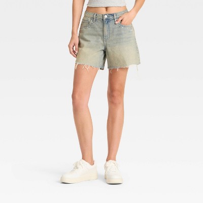 Women's Mid-Rise Loose Denim Shorts - Wild Fable™