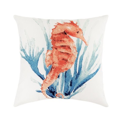 Seahorse And Coral Coastal - Waffle Weave Embroidered Kitchen