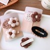 MyKids-Usa Adorable Handcrafted Knitted Hair Accessories For Children And Teens: Beige Floral Hair Clip And Plush Hairband - 3 of 3