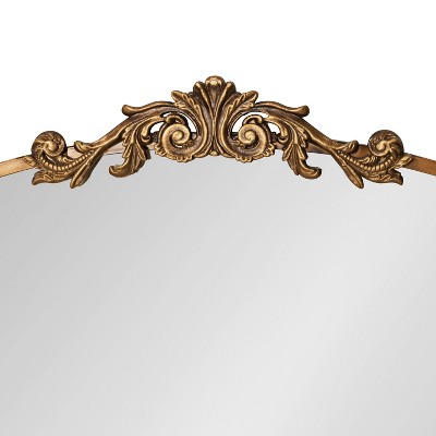 Gold Ornate Rectangular Bathroom Wall Mirror