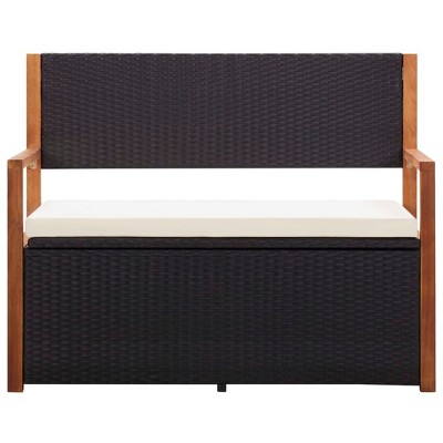 vidaXL Storage Bench Natural, black, cream white