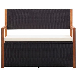 vidaXL Storage Bench Natural, black, cream white - 1 of 4