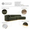131.89" Daria Linen Upholstered Sofa Sectional with Pillows Olive Green - Manhattan Comfort - 3 of 4