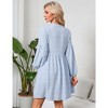 Maternity Swiss Dot Dress V Neck Long Sleeve Button Down Mini Dress Baby Shower Photoshoot with Pockets - 4 of 4