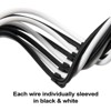 SilverStone Technology  SST-PP07E-PCIBW 6+2pin black-white sleeve extension cable 18AWG black cable comb x 4 - 2 of 4