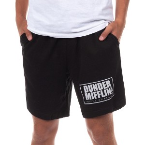 Seven Times Six The Office Sleep Shorts Men's Dunder Mifflin Paper Company Pajama Bottoms Black - 1 of 4