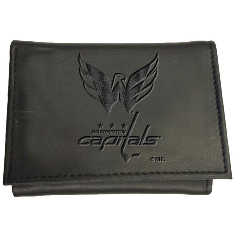 Evergreen NHL Washington Capitals Black Leather Trifold Wallet Officially Licensed with Gift Box, 1 of 2