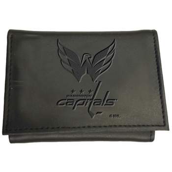 Evergreen NHL Washington Capitals Black Leather Trifold Wallet Officially Licensed with Gift Box