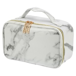 Unique Bargains Makeup Bag Cosmetic Brush Storage Box Makeup Organizers Travel Bag 8"x5"x4" 1 Pcs - 1 of 4