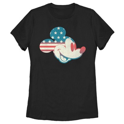 Women's Mickey & Friends Fourth of July Mickey Mouse Face T-Shirt