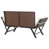 vidaXL Outdoor Sun Bed Brown rattan, Creamy white cushions - 4 of 4