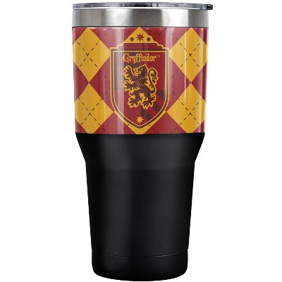 Harry Potter Gryffindor Plaid Crest Steel Tumbler 30oz Coffee Travel Mug