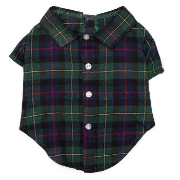 The Worthy Dog Flannel MacLeod Tartan Plaid Button Up Look Pet Shirt