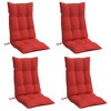 vidaXL Highback Chair Cushion Set of 4 Red Oxford fabric (100% polyester) - 3 of 4