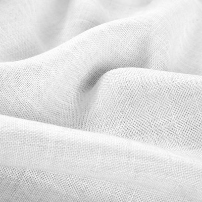 White Linen Blend Blackout Pleated Window Curtain Panel