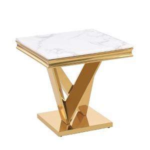 Best Master Furniture,Blythe Stone Marble Laminate End Table - 1 of 1