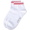 Memoi Girls' Ziggy Double Ring Cotton Blend Anklet Sock - 3 of 4