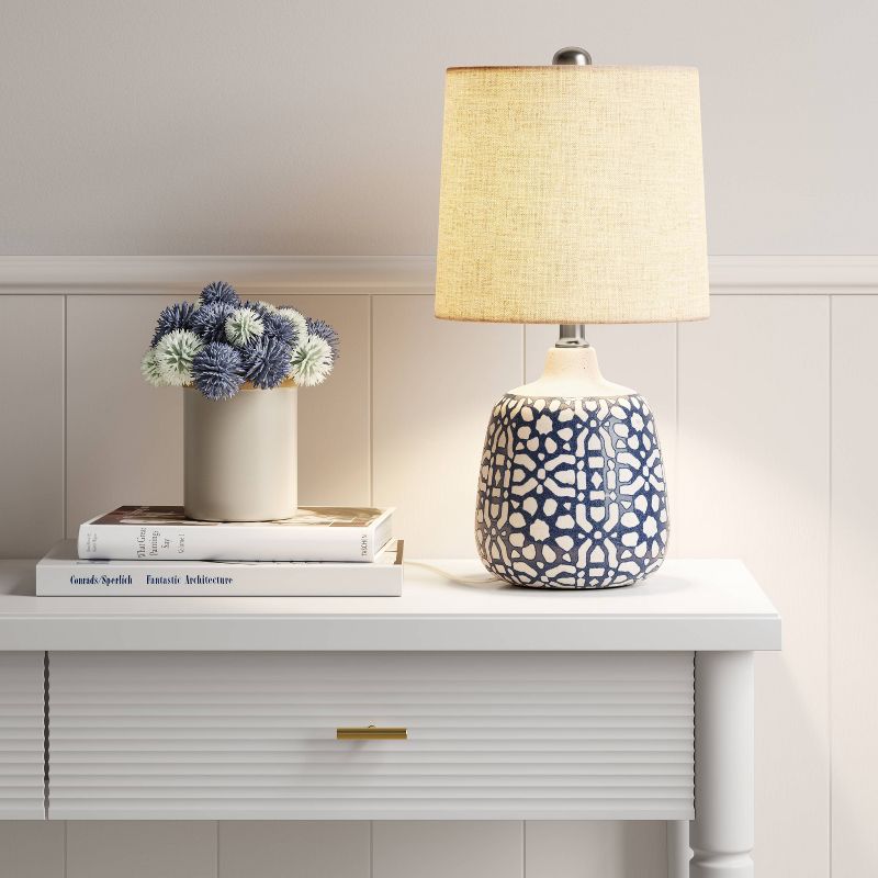 Assembled Ceramic Table Lamp Blue - Threshold™, 3 of 10