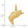 Black Bow Jewelry 14k Yellow Gold Bass Fish Pendant, 19mm (3/4 Inch) - 4 of 4