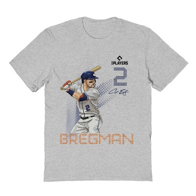 MLBPA Men's Bregman Pw Houston Astro Team Spirit Alex Bregman Short Sleeve Graphic Cotton T-Shirt - Sport Grey S