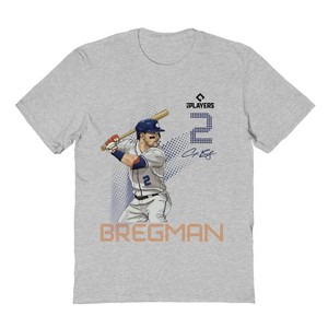 MLBPA Men's Bregman Pw Houston Astro Team Spirit Alex Bregman Short Sleeve Graphic Cotton T-Shirt - Sport Grey S - 1 of 4