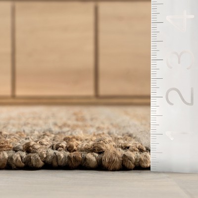 Natural Wool and Cotton Handmade Rectangular 9' x 12' Area Rug