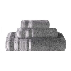 Cotton Medium Weight 3 Piece Bathroom Towel Set by Blue Nile Mills - 1 of 4