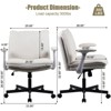 Kumasinova Modern Ergonomic Desk Chair with Wide Seat & Flip-Up Armrests,Upholstered Office Chair with Wheels,Swivel Chair for Home Office - 2 of 4