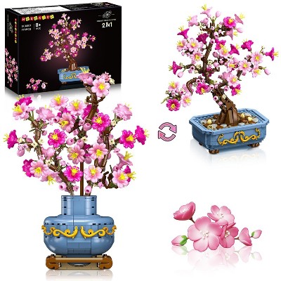 HOGOKIDS 775pcs Flowers Cherry-Blossom Bonsai Building Set Toy for Adults and Kids Aged 8+