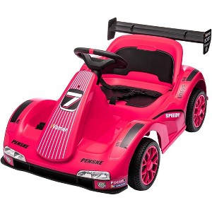 Kids Electric Go-Kart with 7AH Battery, Ride-On Race Car with Remote Control, Safety Belt, Slow Start, LED Headlights & Music - 1 of 4