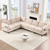 Mjkone 108"Linen Oversized Modular Sectional Sofa,L-Shaped Sectional Sofas with Side Pocket,Large 6 Seater Corner Sofa - 4 of 4