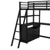 NicBex Twin Size Bunk Bed with Desk Loft Bed Metal Bed Frame with Shelves, 2 Drawers, Inclined Ladder and Guardrail, No Box Spring Required - 4 of 4