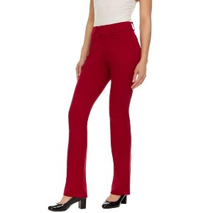 ZayWay Women's Stretch Bootcut Dress Pants with Pockets - Wear to Work - Ponte Treggings - 1 of 4