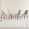 SEVOBAL Dining Chairs Set of 4 Modern PU Leather Upholstered Chairs with Curved Back and Black Metal Legs for Kitchen, Gray, 21.65"*16.93"*33.07" - 3 of 4
